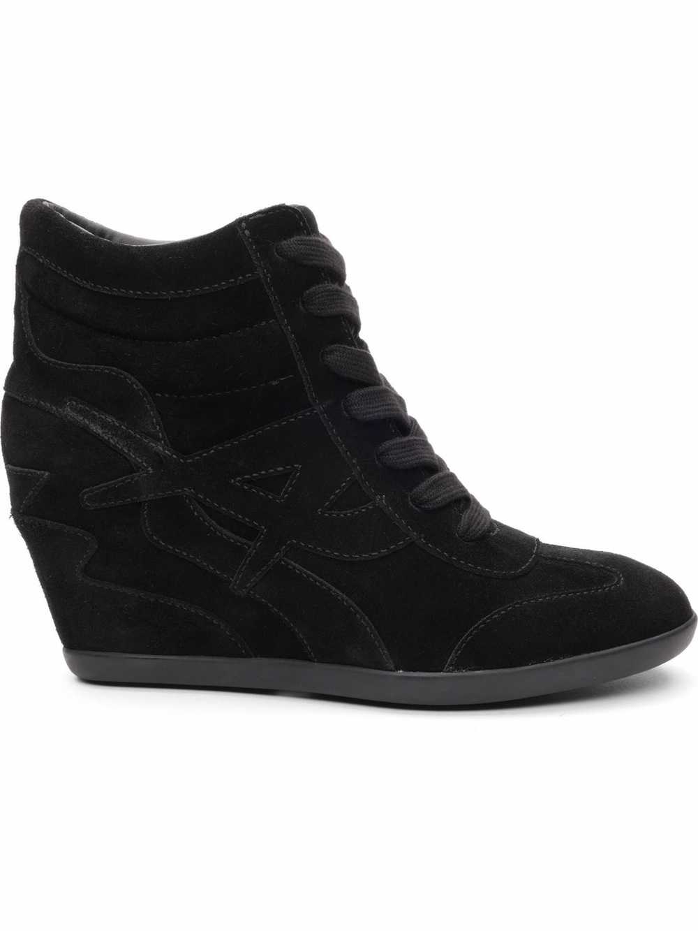 Ash Boradia Black Suede Hidden Wedge Lace-Up Sneaker Boot